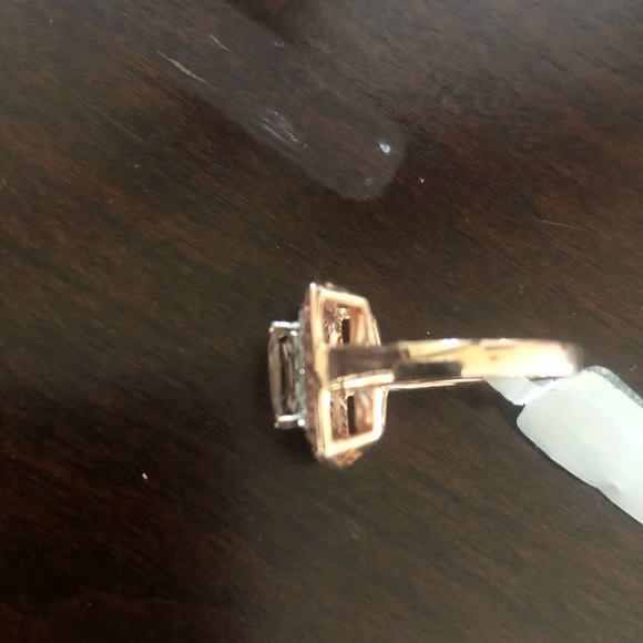 Pink Morganite & Diamonds Rose Gold plated Ring - Picture 6 of 16